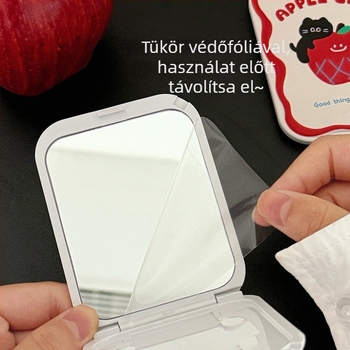 Tengyi eredeti aranyos hordozható mini sminktükör, összecsukható kompakt, fésűvel