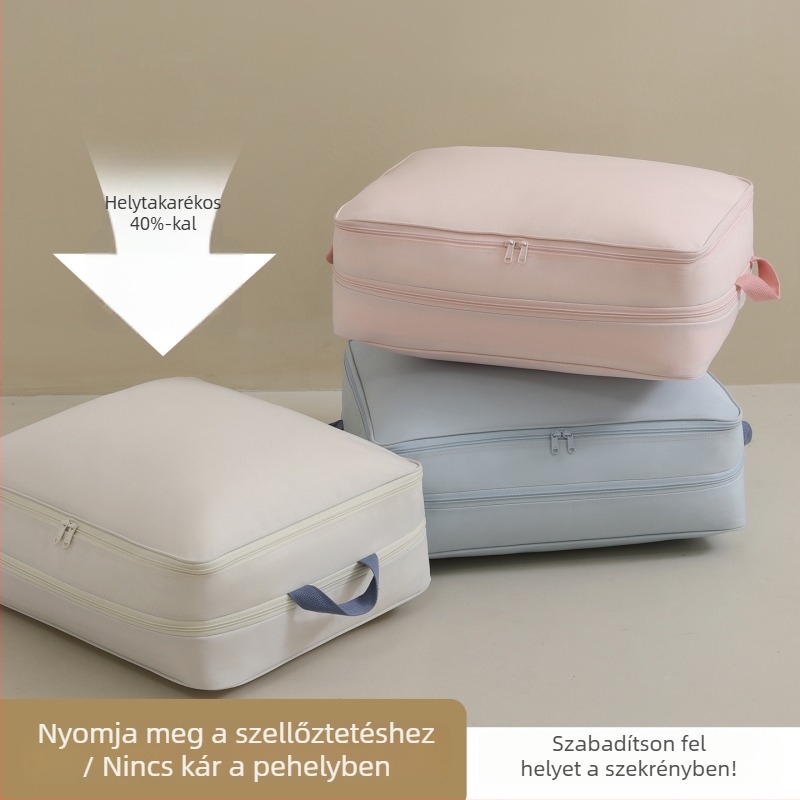 Új paplan- és ruhatömörítő tasak, nagy kapacitású tárolás
