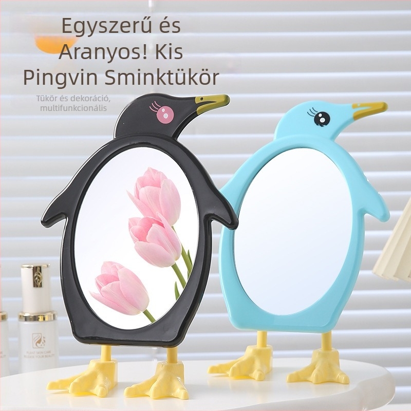 Pingvines sminktükör asztali – kollégiumi szobába és otthoni használatra