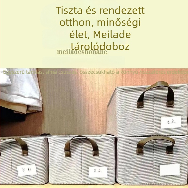 Mosható, összecsukható hálószobai tárolókosár, többfunkciós asztali rendező fiókkal