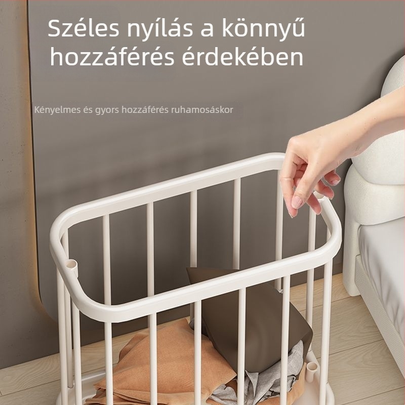 Műanyag ruhaszennyes kosár görgőkkel, nagy kapacitású, otthoni és fürdőszobai használatra