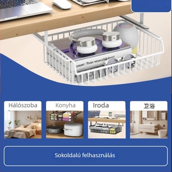 Fali akasztós kosár iroda- és konyhai tároló – fúrás nélkül, falra szerelhető