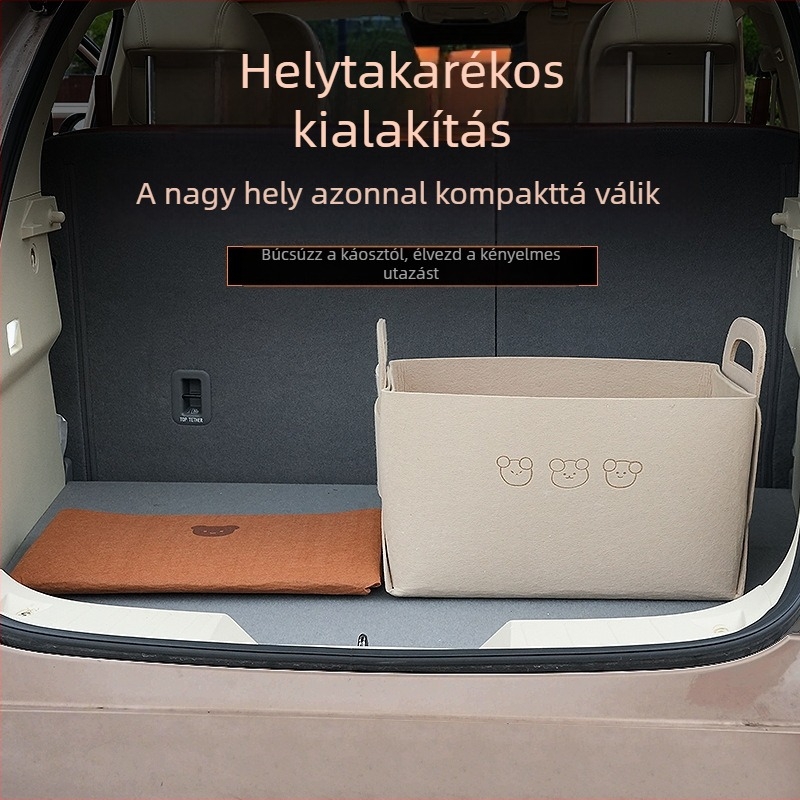 Filcből készült aranyos medve tárolókosár, íróasztalhoz és kollégiumba, kis tárgyak rendszerezője.