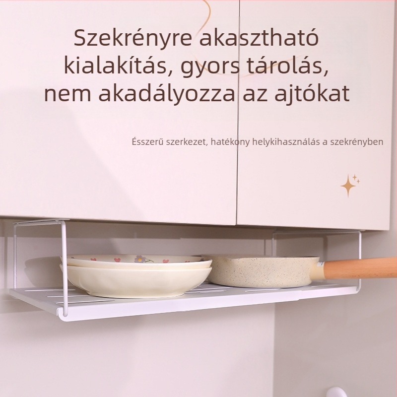 Kinyújtható, alulra akasztható tároló kosár – konyhához és cipőszekrényhez