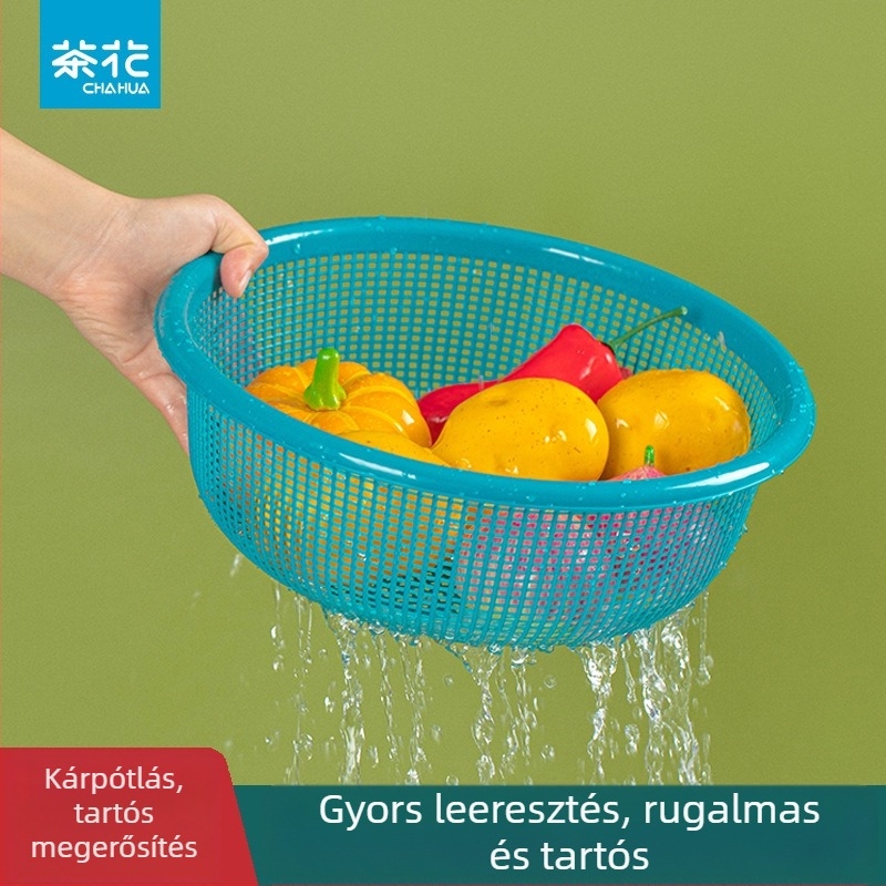 Camellia műanyag lefolyókosár gyümölcsök és zöldségek mosásához, konyhai kosár