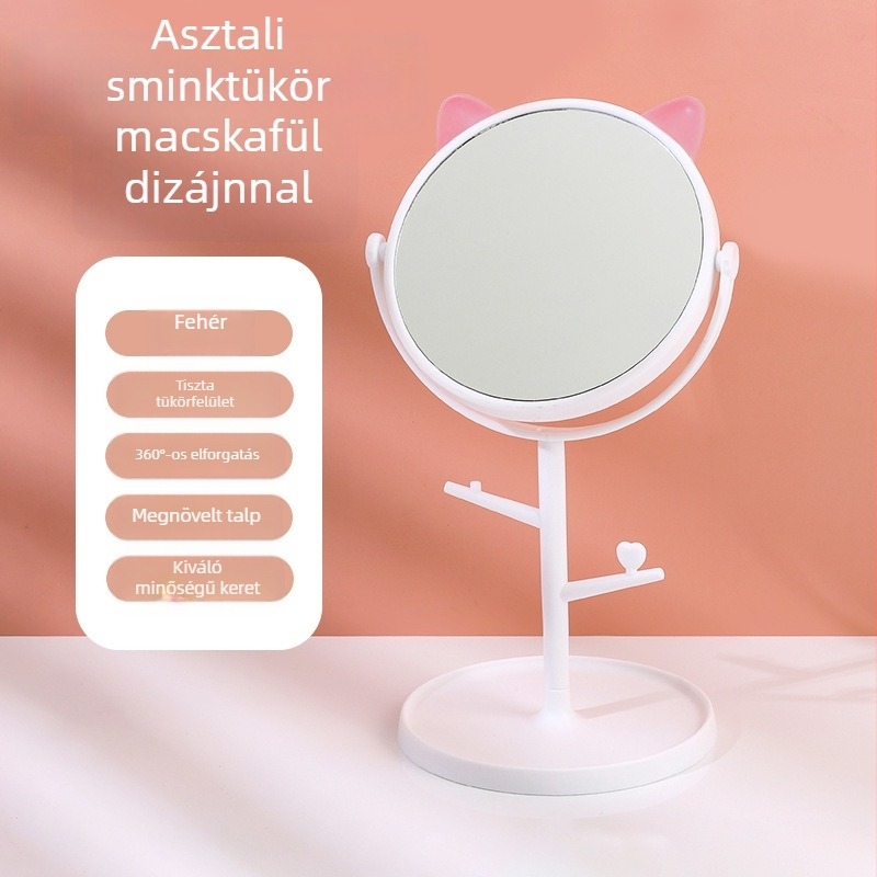 Asztali sminktükör állvánnyal, nagy felbontású, kampóval