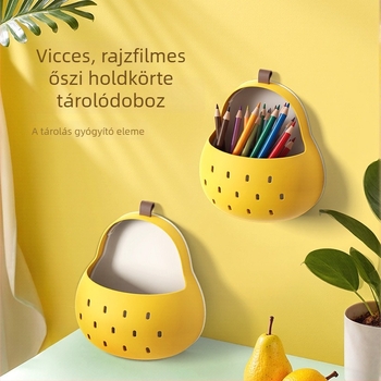 Mágneses falra szerelhető tároló doboz Autumn Moon Pear mintával, aranyos rajzfilmszerű stílussal, otthoni használatra
