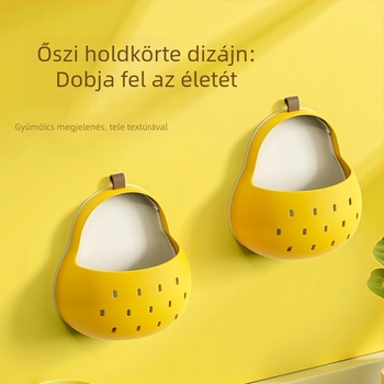 Mágneses falra szerelhető tároló doboz Autumn Moon Pear mintával, aranyos rajzfilmszerű stílussal, otthoni használatra