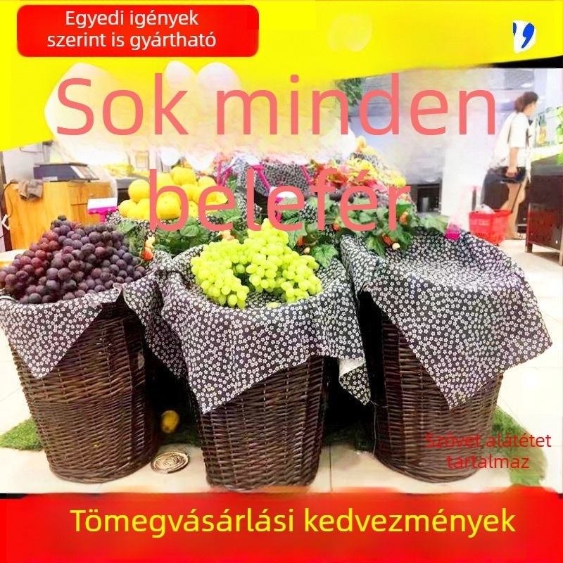 Rattan fonott gyümölcs- és zöldségkosár