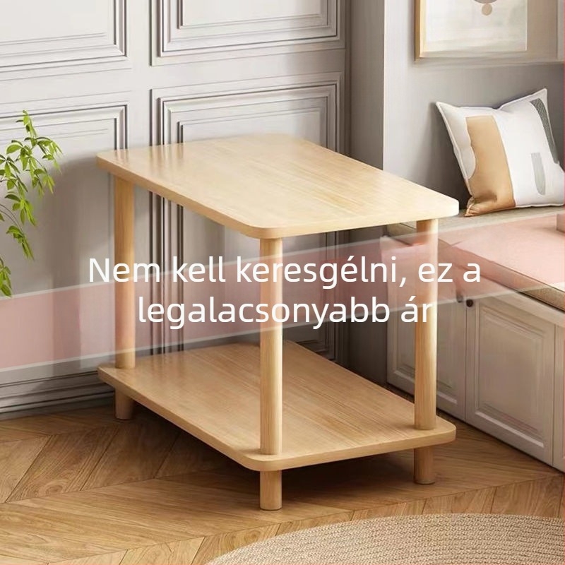 Nordic stílusú éjjeliszekrény üvegtetővel és tárolópolccal