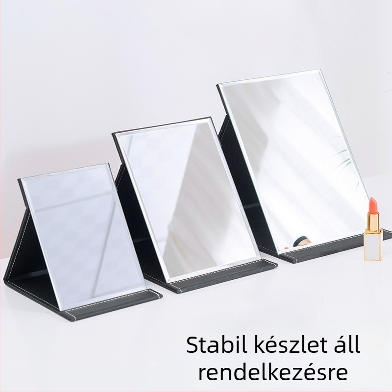 Összecsukható sminktükör íróasztalhoz, tárolóval, nagy méretű smink-tükör otthoni és fürdőszobai használatra, hordozható