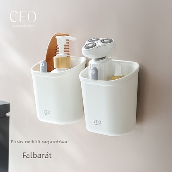 CeO szívófejes fürdőszobai tároló, falra szerelhető kosár mosdóhoz, fúrás nélkül