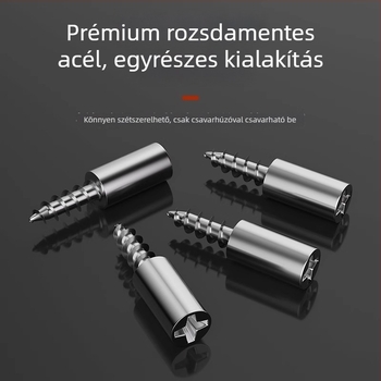 Integrált önmetsző csavaros polctartó ruhásszekrényekhez és válaszfal panelekhez
