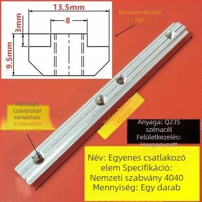 Alumínium profil egyenes csatlakozó 30×30 és 40×40 profilokhoz