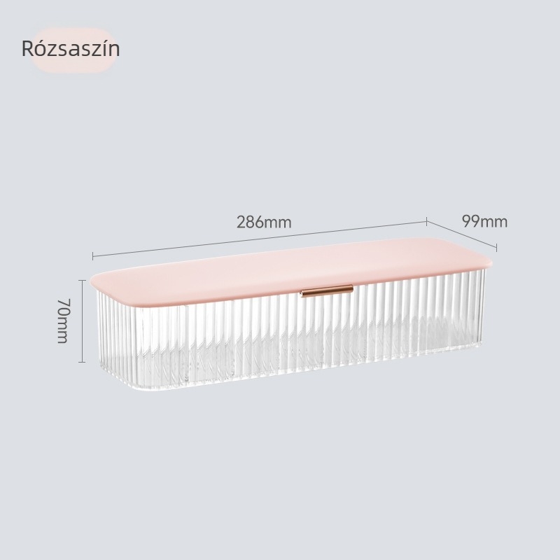 Napi egyszer használatos kontaktlencse tároló doboz nyolc rekesszel, átlátszó fedéllel, kábel tároló