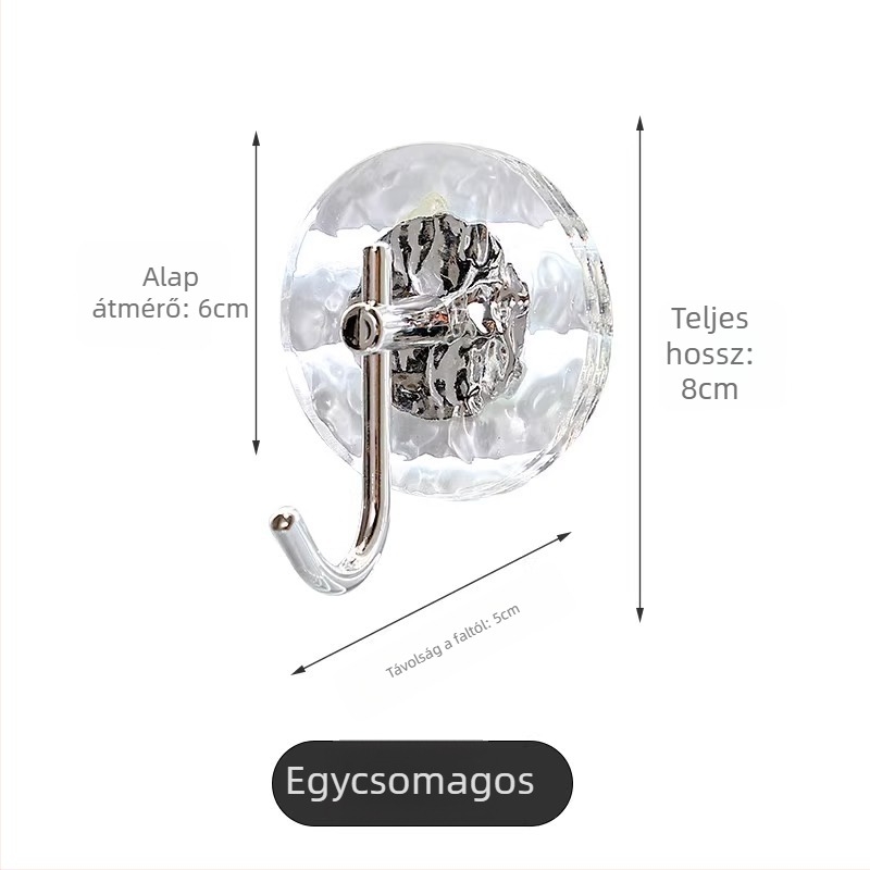 Fényűző ragasztóhorgok, 5 kg teherbírás, fúrás nélkül, fürdőszobai falra, ajtók mögé és más felületekre, nyom nélkül.