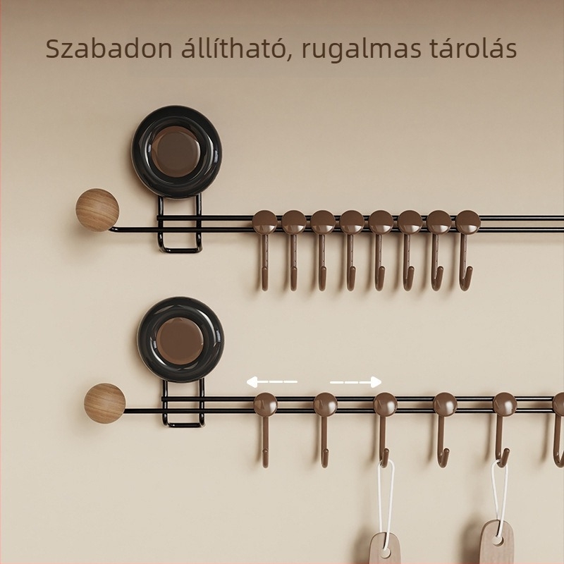Vákuumos ajtófogas, fúrás nélkül, erős teherbírású, ruhatartó szervező a bejárathoz és a falra
