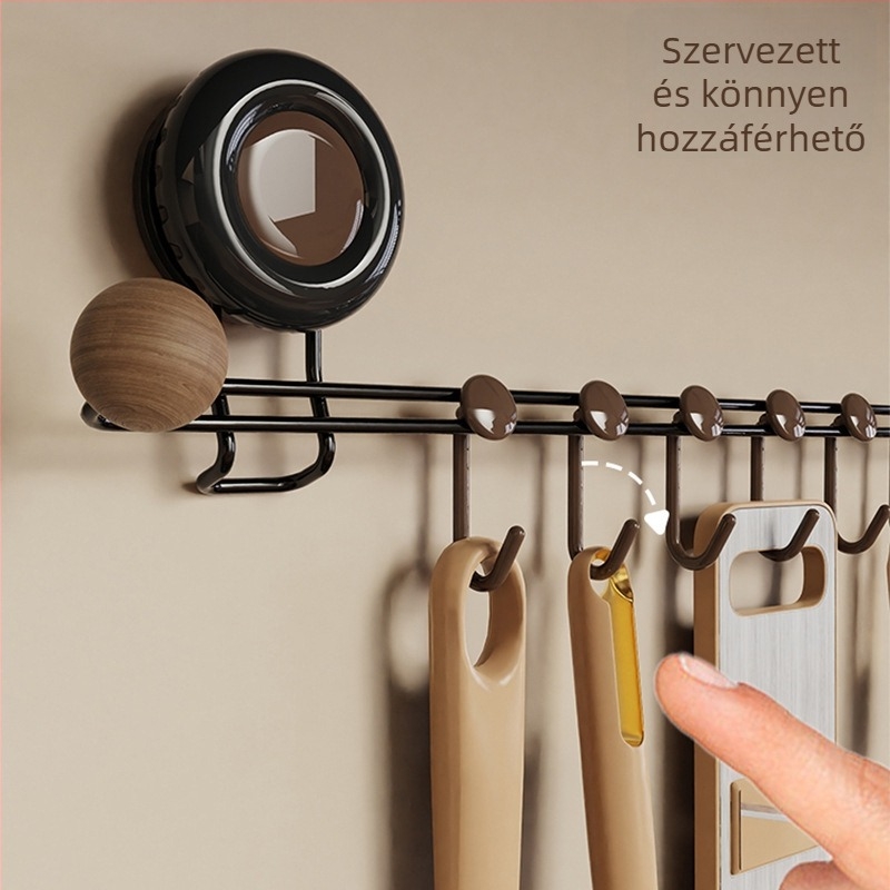 Vákuumos ajtófogas, fúrás nélkül, erős teherbírású, ruhatartó szervező a bejárathoz és a falra