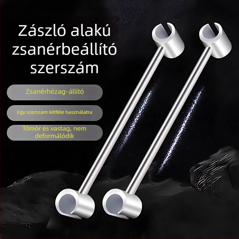 Zsanérhézag-állító eszköz, ajtózsanér-állító eszköz, zászló alakú zsanér-állító eszköz