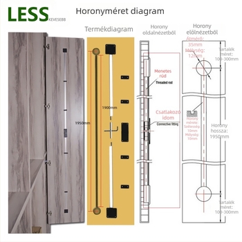 Standard ruhásszekrény ajtó kiegyenesítő, deformáció elleni, két végén állítható