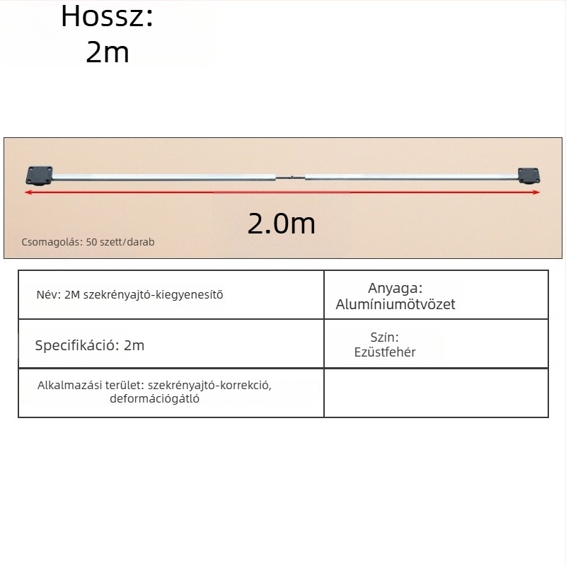 Standard ruhásszekrény ajtó kiegyenesítő, deformáció elleni, két végén állítható
