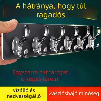 Fúrás nélküli ragasztó akasztócsík – erős falra szerelhető akasztók ajtókhoz, 0–1 kg, konyha és fürdőszoba, modern kristály stílus