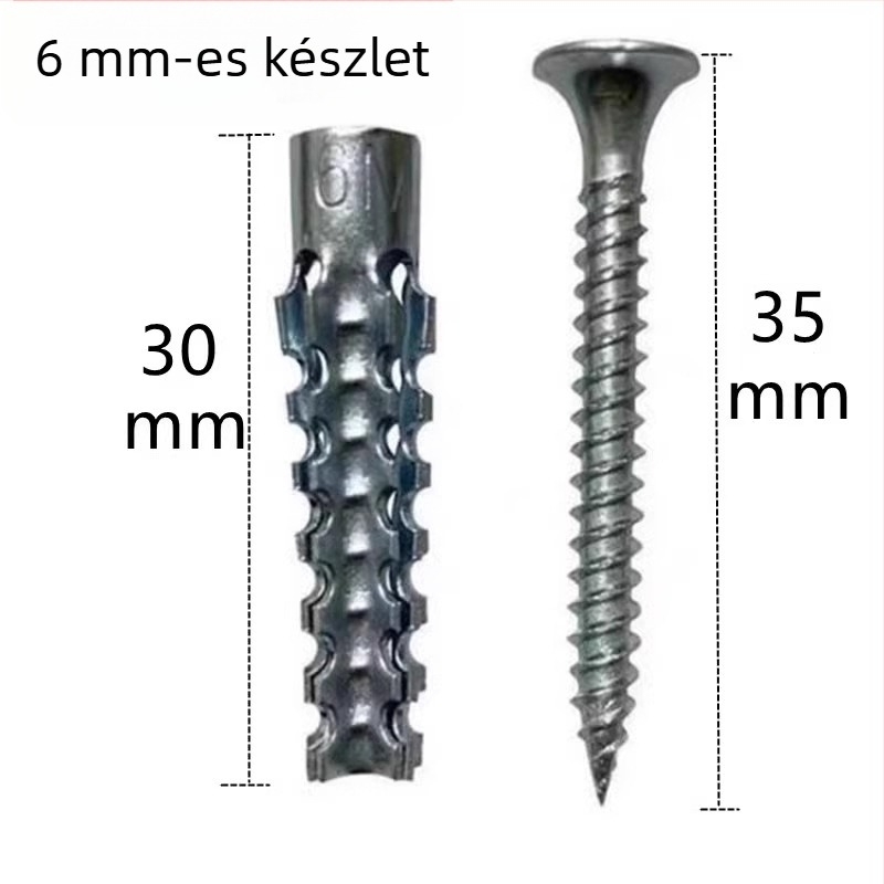 Rozsdamentes acél expanziós csavarok könnyű üreges téglákhoz, integrált szeg és fém expanziós hüvely dugóval