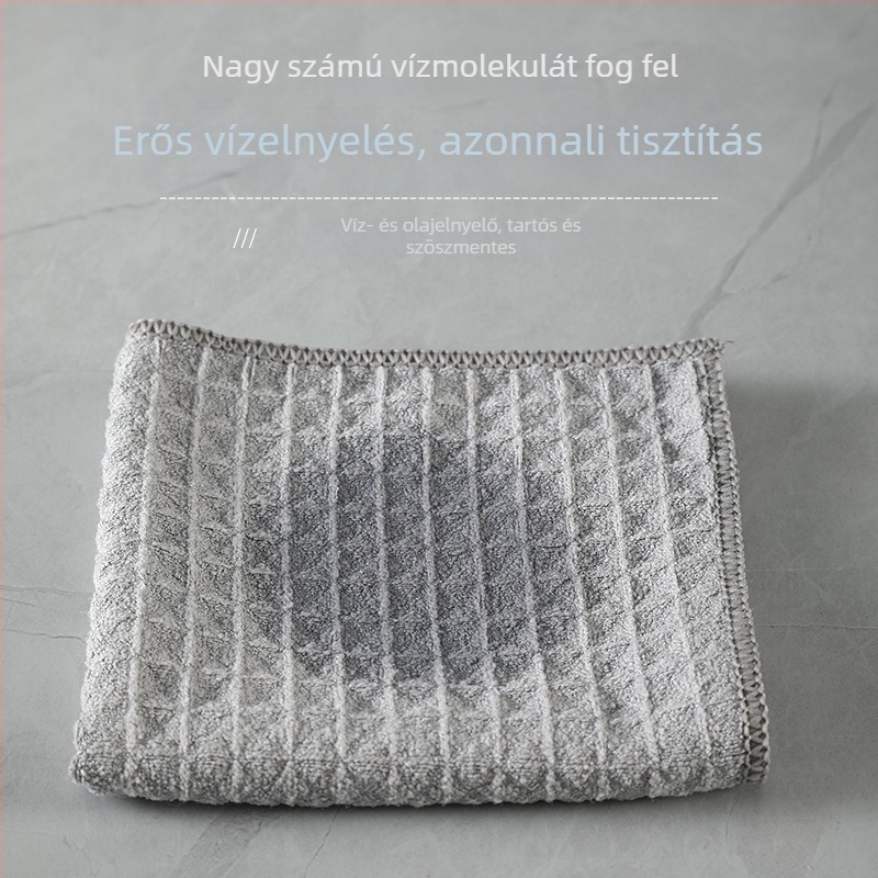 Mikroszálas konyhai törlőkendő edényekhez, waffel mintázatú, barista számára, nagy méretű asztaltisztításhoz