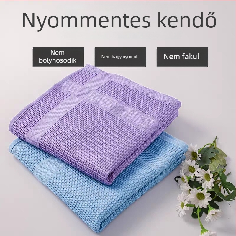 Ultra-finom mikroszálas törlőkendő vafelszövetes textúrával üveg, autóüveg, konyha és otthon tisztítására, méret 40×40 cm, 250 g/m²
