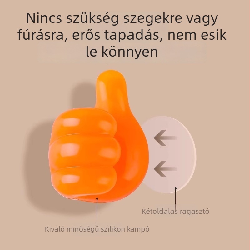 Hüvelykujj alakú kábelrendező kampóval — aranyos asztali szervező