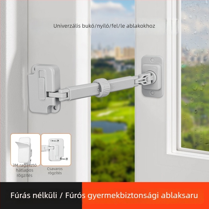 Gyerekbiztonsági ablakzár korlátozó – műanyag FT1 modellhez, csuklós ablakokhoz