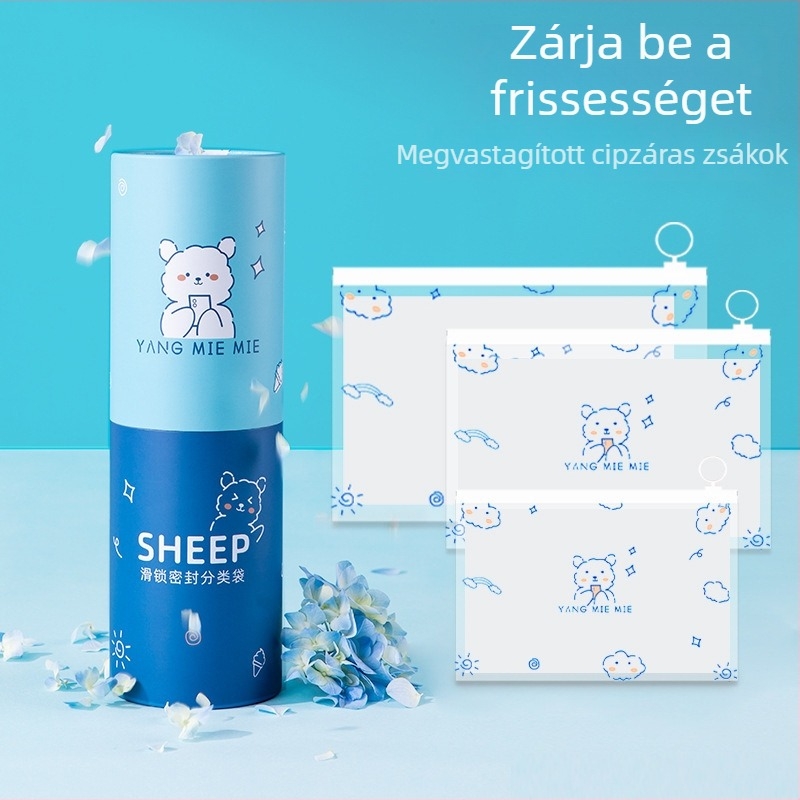 Henger alakú tároló táska cipzárral, babakelengye és tartozékok tárolására