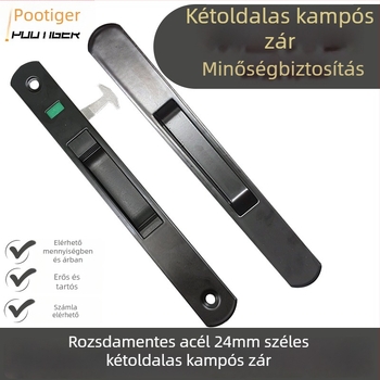 90 alumíniumötvözet és rozsdamentes acél, kétoldalas tolóajtó zár, horogzár, ablak- és ajtózár, modern minimalista stílus