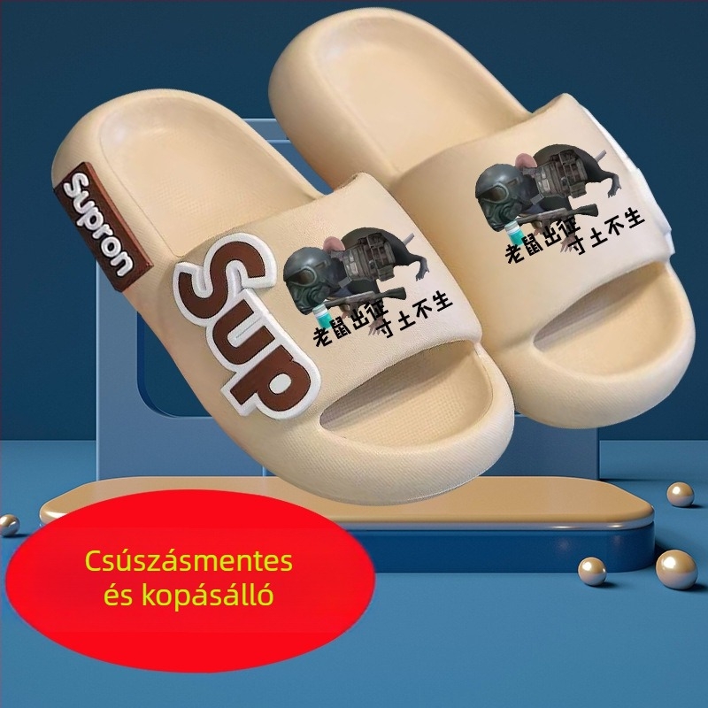 Beltéri EVA papucs gyerekeknek, csúszásmentes, légáteresztő, gyorsan száradó, állatmintás, uniszex, nyár