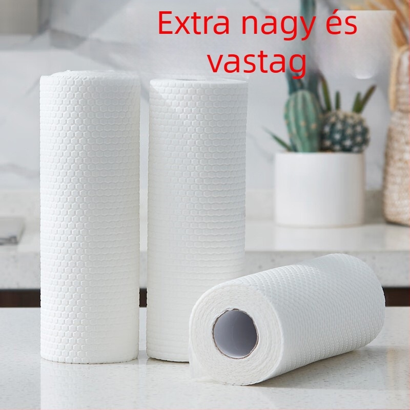 Egyszer használatos nagy tekercs nedves és száraz mosogatókendő, vastagított nem szőtt anyagból