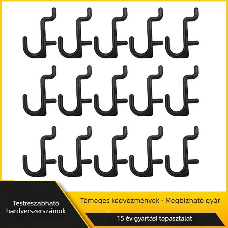 Fém perforált panel 2,5 cm lyukközéssel – multifunkcionális akasztók és tartó kiegészítőknek, szerszámkészlet