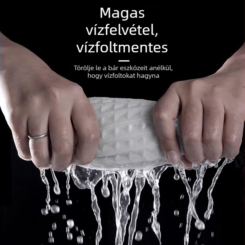 Mikroszálas konyhai törlőkendő, vastagabb, nedvszívó, szálmentes, wafel szövésű, háztartási tisztításhoz