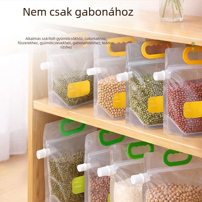 Zárható tárolózsákok gabonafélékhez, élelmiszer-minőségű, nagy kapacitású, nedvesség- és rovarálló, rizs és liszt tárolására