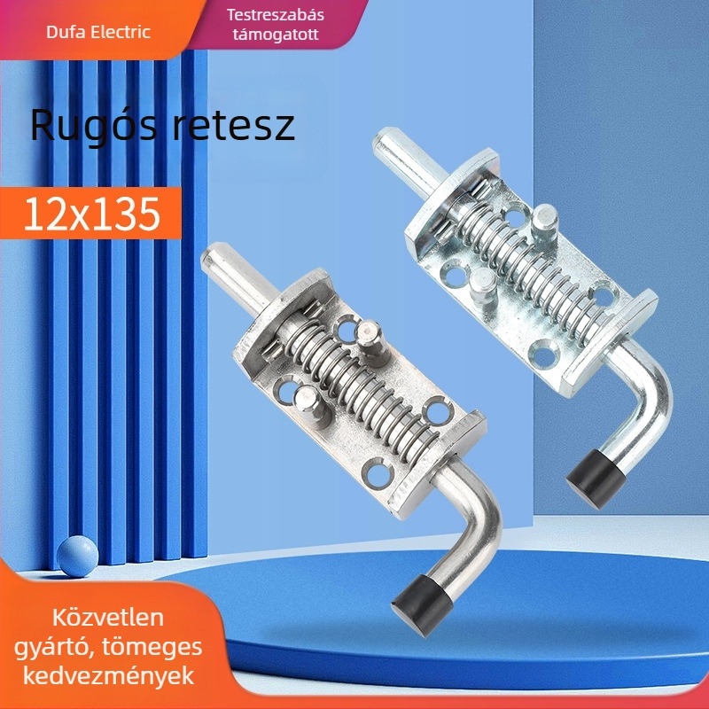 12x135 Rozsdamentes acél – záró- és pánt a villamos szekrényekhez, rugós sík zár, F-típus