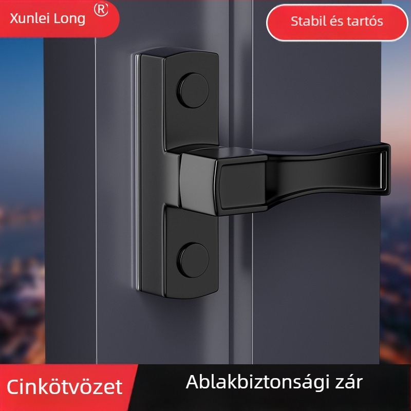 T alakú biztonsági zár PVC ablakokhoz és hálószobai ajtókhoz, cinkötvözet