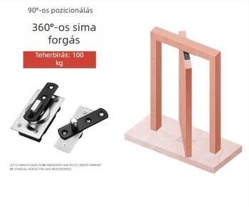 Masszív rugós ajtózsanér 90°-os pozicionálással és 360°-os forgással, rejtett rozsdamentes acélból