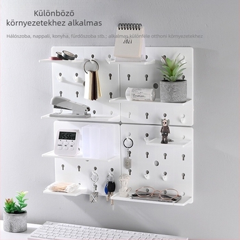 Fúrás nélküli műanyag pegboard – falra szerelhető tároló hálószoba és tanuló tér számára