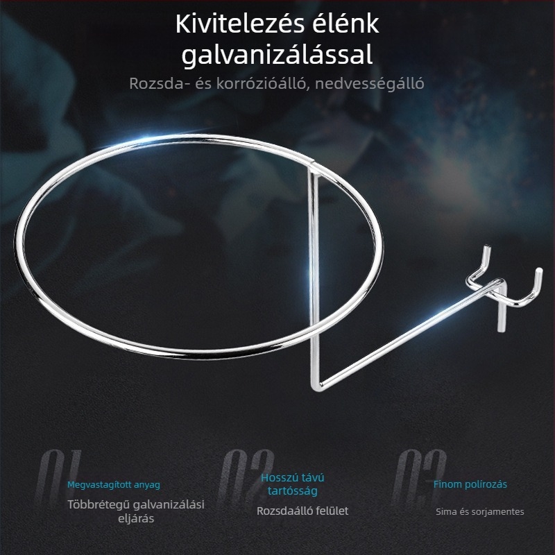 Lyukasztott panelhez készült akasztó készlet: háromlábú akasztó, polc akasztó, kalaptartó és telefon kiegészítő akasztó