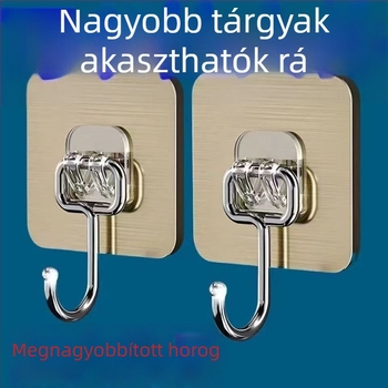 Ajtóhoz rögzíthető, perforálás nélküli tapadó kampó, PVC anyag, 0–1 kg terhelhetőség, modern minimalista stílus