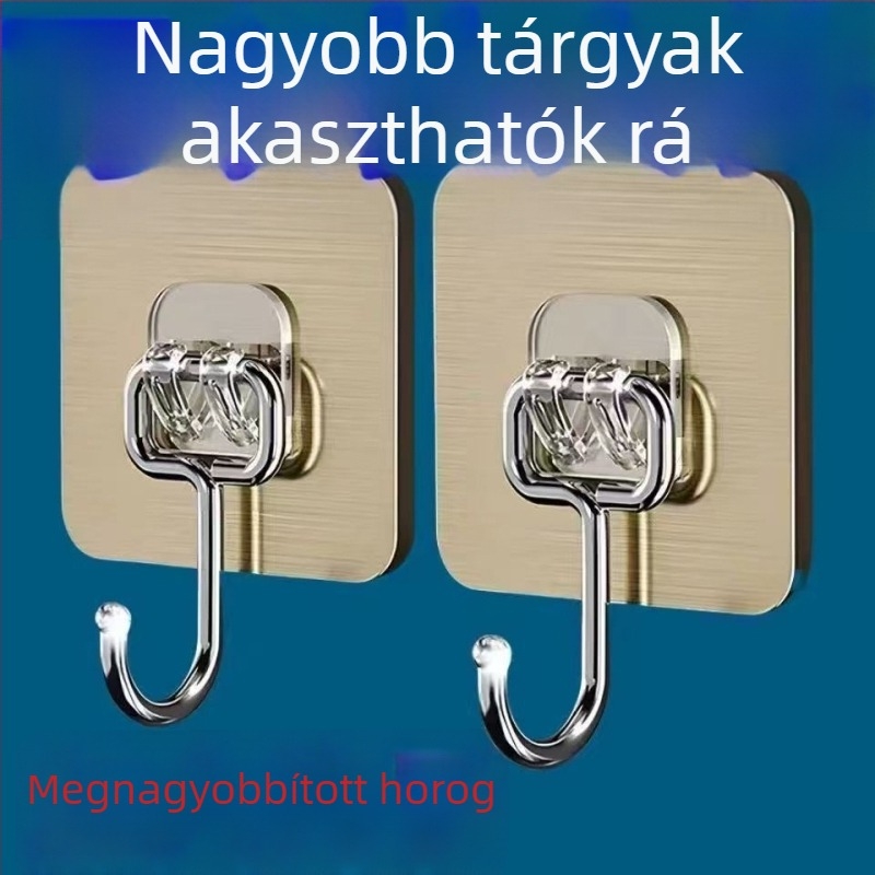 Ajtóhoz rögzíthető, perforálás nélküli tapadó kampó, PVC anyag, 0–1 kg terhelhetőség, modern minimalista stílus