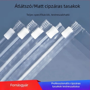 Átlátszó cipzáras tasakok, önzáró, matt felületű, PE ruhatároló tasakok