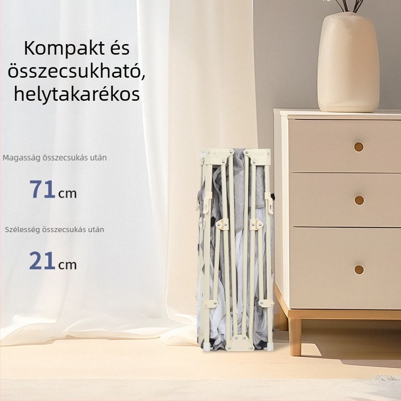 Összecsukható babajátékkerítés és mászópad a nappaliba