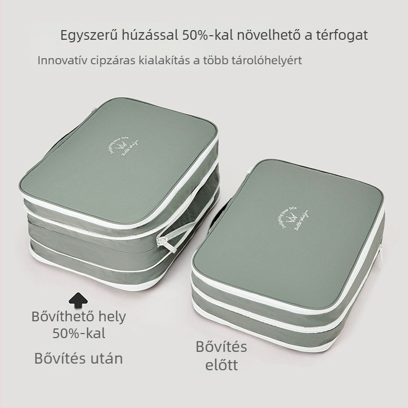 Botta Design kibővíthető ruhatároló táska, dupla rétegű, hálós cipzáras rekesz