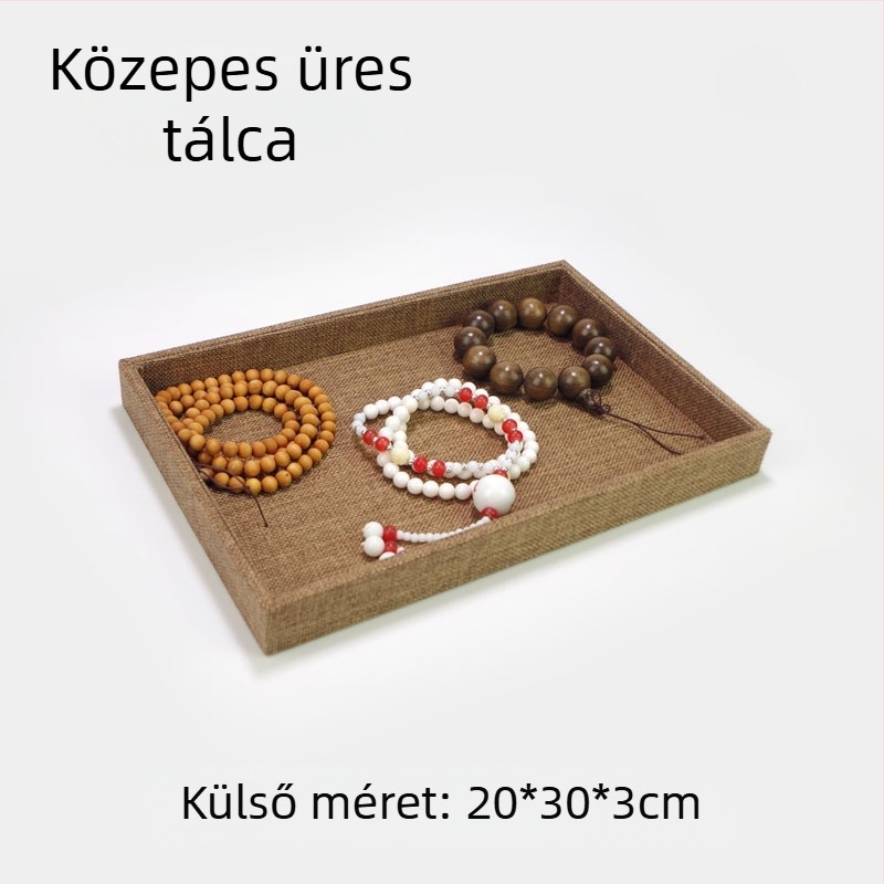 12 rekeszes fa ékszerkijelző tálca