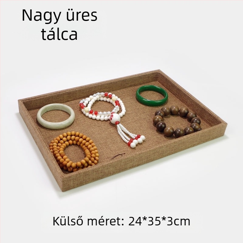 12 rekeszes fa ékszerkijelző tálca